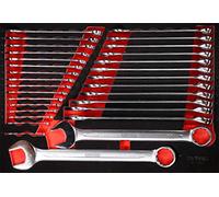 BRILLIANT TOOLS Juego de llaves combinadas en inserto de gomaespuma, 30 pzs