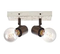 BRILLIANT Vagos spot bar 2 flammes noir/blanc éclairage intérieur, spots, barres | 2x A60, E27, 28W, convient aux lampes normales (non incluses) | A ++ | Têtes pivotantes