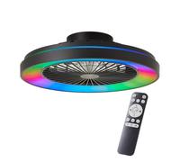Brilliant Ventilateur de plafond noir Mazzaro avec lampe RVB - G93854/06