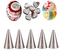 BrilliantDay 5pcs Douille en Acier Inoxydable DIY Kits Réutilisable pour Poche Patissière Décoration Gâteau, Muffin, Cupcake#4