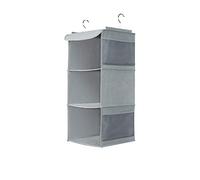 BrilliantJo Armoire de Rangement Suspendue, Armoire de Rangement en Tissu à 3 Compartiments Organisateur de Vêtements avec 4 Poches latérales - Gris (30 x 30 x 60 cm)