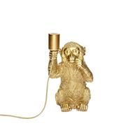 Brillibrum Lampe de table design singe avec ampoule E27 max. 40 W - Lampe de table - Singe assis - Figurine décorative (40 cm, doré)