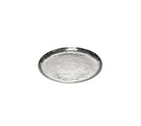 Brillibrum Plateau de service design rond en aluminium argenté - Motif oriental - 35 cm de diamètre