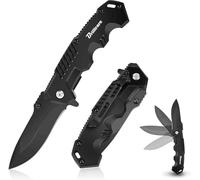 Brillirare Couteau de poche, lame de couteaux tactiques pliables 2,6 pouces, petit couteau de survie pliable avec clip, verrouillage bouton et disjoncteur de verre, tous les jours porter des couteaux