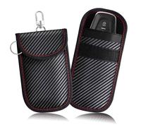 BRILLIRARE Faraday Lot de 2 sacs Faraday pour clés de voiture avec blocage de signal RFID, protection de blocage de signal sans clé, coque de protection antivol en fibre de carbone