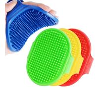 BRILLIRARE Lot de 4 brosses de toilettage pour chien, brosse de bain en silicone souple avec poignée réglable, peigne apaisant pour poils longs et secs pour chiens et chats à poils longs et courts