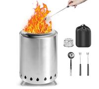 Brillistep Brasero de table portable sans fumée en acier inoxydable pour camping, extérieur, intérieur, jardin, cadeau d'anniversaire ou de pendaison de crémaillère