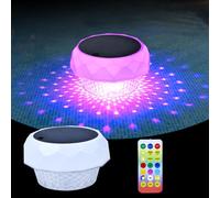 Brillistep Lampes solaires flottantes pour piscine avec télécommande, étanches IP68 à énergie solaire RVB pour piscine