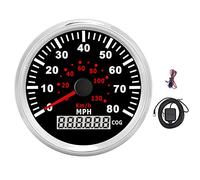 Brillixa GPS Speed completer, 85 mm Gauge LCD 0-80MPH 0-130 km H IP67 Cadrée argentée en cadran noir pour cartabre RV Yacht, compteur de vitesse du véhicule, Gauge de compteur
