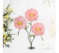 BrillShine Fleurs Géantes Artificielles 3D Grandes Fleurs Artificielles Fleurs Géantes pour Décoration Essentielle pour Réception de Mariage Rose Clair