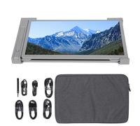 Brilluxa Écran triple, moniteur portable 1080P IPS, triple moniteur pour ordinateur portable, écran étendu USB-C pour PC portable, afficheur secondaire pliable gris argenté