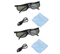 Brilluxa Verres 3D, Lot de 2 verres 144 Hz DLP Link Active Shutter LCD compatibles avec les projecteurs DLP 3D