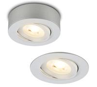 BRILONER - 2 en 1 LED spot apparent et spot encastré orientable, dimmable, lumière blanc chaud, LED spot 230V, spot de plafond, luminaire encastré, spot de plafond, 68mm, 90x30mm (DxH), chrome mat