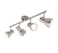 BRILONER 2860-042 Plafonnier, Applique, Spots Orientables et Pivotants, 4X E14, Max. 25 Watt, rétro, Nickel Mat, 605x80x150mm (LxLxH), Métal, W