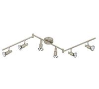 BRILONER 2991-062B, plafonnier, spots, lampe salon d'enfant ou chambre a coucher, applique LED, orientable, Métal, GU10, 3 W, Matt Nickel
