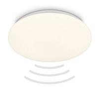 BRILONER - Plafonnier LED Avec Détecteur de Mouvement Portée 3m IP54, Couleur de Lumière Blanc Chaud, Détection 120 Degrés, Lampe LED, Lampe de Salle de Bain, Lampe de Cuisine, 35x7,5 cm, Blanc