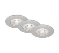 BRILONER 7046-034 Luminaire LED, Set de 3, Lampes de Plafond de 5 Watt, 460 Lumen chacune, 3.000 Kelvin, IP44, Chrome Mat, 90x25mm (DxH)