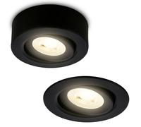 BRILONER - Spot LED 2 en 1 à poser et à encastrer, orientable, à intensité variable, lumière blanc chaud, LED Spot 230V, spot de plafond, luminaire encastré, spot de plafond, 68mm, 90x30mm, noir