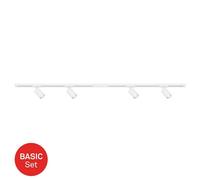 BRILONER - Système de rail Rail set de démarrage, 4x GU10 spots orientables, extensible, système d’éclairage pour plafond, lampe de plafond, plafonnier, spotlight, 1,5 m, blanc