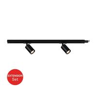Briloner - Kit d'extension d'éclairage sur rail - Intensité variable - 2 spots GU10 réglables - Extensible - Système de rail - 0,75 m - Noir