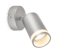 BRILONER - Applique intérieure avec sortie de lumière latérale, orientable, GU10, lampe de lecture, lampe de salon, cuisine, lampe de couloir, chambre à coucher, éclairage mural, 8x16 cm, chrome mat