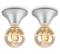 Briloner - Applique Intérieure et Plafonnier Étanche pour Salle de Bain, Lampe Miroir en Chrome Mat (Lot de 2)