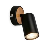 BRILONER - Applique intérieure pivotante, douille GU10, max. 9 W, lampe de lecture, lampe de salon, lampe, applique, lampe de cuisine, lampe de couloir, chambre à coucher, 8x15,5 cm, noir-bois