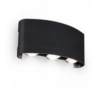 BRILONER - Applique murale extérieure avec éclairage blanc neutre, IP44 protection contre les éclaboussures, éclairage haut bas, lampe murale extérieur, luminaire façade jardin, 15,5x4,5x7,5 cm, Noir