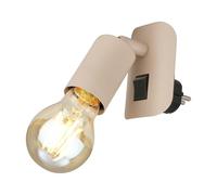 BRILONER - Applique murale intérieure, orientable, douille E27, chambre, lampe murale, cuisine, 9,5 x 6,7 x 7,8 cm, beige