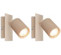 Briloner - Applique murale intérieure orientable, douille GU10, max. 9 W, applique murale, chambre, appliques, lampe chambre, 13 x 8 x 9 cm, Beige (Lot de 2)