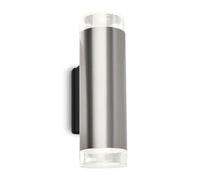 BRILONER - Applique murale LED d'extérieur, Lampe murale LED couleur argent, IP44 protection contre les éclaboussures, lumière 4000K blanc neutre, GU10 incl.