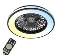 BRILONER - CCT Ventilateur de plafond avec éclairage 5 vitesses, télécommande, variateur, lampe de salon, lampe de plafond avec ventilateur, 48,5x14,5 cm (DxH), noir