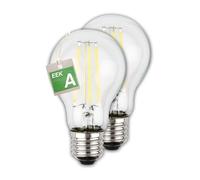BRILONER - EEK A Lot de 2 lampes LED à filament E27 A60, lumière blanc chaud, 5W, 1055lm, LED, ampoule LED, éclairage LED, ampoule LED, lampes à incandescence, Ampoule, 60x106 mm