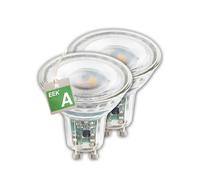 Briloner - Classe énergétique A Lot de 2 lampes GU10 en verre, Ultra Efficient, lumière blanc chaud, 4.7W, 850lm, LED, ampoule LED, éclairage LED, réflecteur, ampoule, 50x56 mm