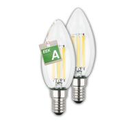 Briloner - Classe énergétique A Lot de 2 lampes LED à filament E14 bougie, Ultra Efficient, lumière blanc chaud, 2.5W, 525lm, ampoule LED, éclairage LED, ampoules à incandescence, 35x98 mm