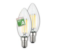 BRILONER - EEK A Lot de 2 lampes LED à filament E14, lumière blanc chaud, 4W, 840lm, LED, ampoule LED, éclairage LED, ampoule LED, ampoule, 35x98 mm