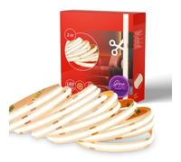 Briloner - COB LED Strip 3m blanc chaud, autocollant, raccourcissable, haute densité, bande LED, barre LED, décoration de chambre, décoration de jeu, décoration de fête, bande lumineuse LED, blanc