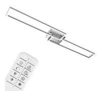 Briloner - Éclairage plafonnier LED, plafonnier à intensité réglable, télécommandé, incluant une commande pour la température de couleur, chrome et aluminium, 110 x 24,8 x 7,8 cm (LxlxH)