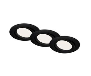 BRILONER - Ensemble de 3 spots encastrés LED, lampes encastrées, modules LED orientables, 7 watts chacun, 600 lumens chacun, 4 000 kelvins, IP23, noir mat, 106x30mm (DxH)