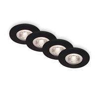BRILONER - Jeu de 4 lampes encastrées au plafond, à intensité variable, lampes LED encastrées ultraplates, spot encastré salle de bain, spot encastré salle de bain IP44, noir mat, 90x25 mm (DxH)