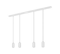 BRILONER - Système de rail Rail set complet, 4x LED Suspension dimmable, lampes, système de rail lumineux pour plafond, rail pour spot, lampe de plafond, plafonnier, lampe suspendue, 1,5m, blanc