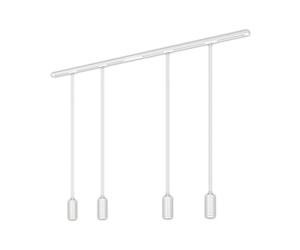 BRILONER Kit complet de rail - 4 suspensions LED à intensité variable - Lampes - Système de rail lumineux - Plafonnier - 1,5 m - Blanc