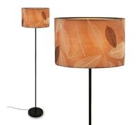 BRILONER - Lampadaire avec décor de feuilles, interrupteur à pied, E27, max. 10W, Boho, aesthetic, Lampe de lecture, Lampe de salon, Lampe sur pied, Lampe décorative, 35 x 161 cm (DxH), Café