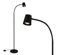 BRILONER - Lampadaire décoratif et de lecture, Lampe orientable, Lampe de salon, Pédale de commande, Éclairage indirect, Noir