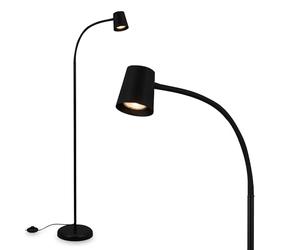 BRILONER - Lampadaire décoratif et de lecture, Lampe orientable, Lampe de salon, Pédale de commande, Éclairage indirect, Noir
