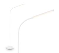 BRILONER - Lampadaire LED avec bande lumineuse, variateur tactile continu, fonction mémoire, câble USB-C 1,5 m, interrupteur séparé, lumière blanche chaude, Ø21x170 cm, Blanc