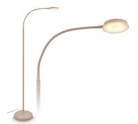 Briloner - Lampadaire tactile, à intensité variable, orientable, fonction mémoire, lampadaire sur pied salon, lampe sur pied, lampadaire salon, 125,5 x 21 x 45 cm, beige