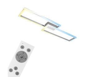 BRILONER - Lámpara de techo LED regulable, lámpara de techo LED, lámpara, lámpara de dormitorio, temperatura de color regulable, mando a distancia, luz nocturna y función temporizador, 1200x280x80mm