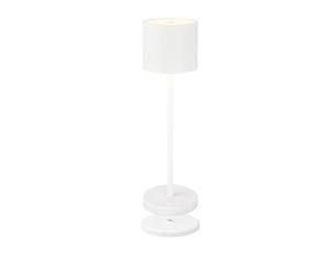 BRILONER - Lámpara LED de sobremesa inalámbrica IP44 con estación de carga, regulable gradualmente, batería recargable y fuente de luz intercambiable, lámpara de mesilla de noche, 39,5x12,5 cm, blanco