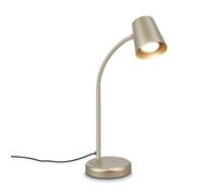Briloner - Lampe De Bureau Orientable GU10 Max. 9W Satin Metallic 38,5 cm | Interrupteur Filaire Lampe De Table Lampe à Poser Lampe De Salon Chambre Lecture Table De Nuit